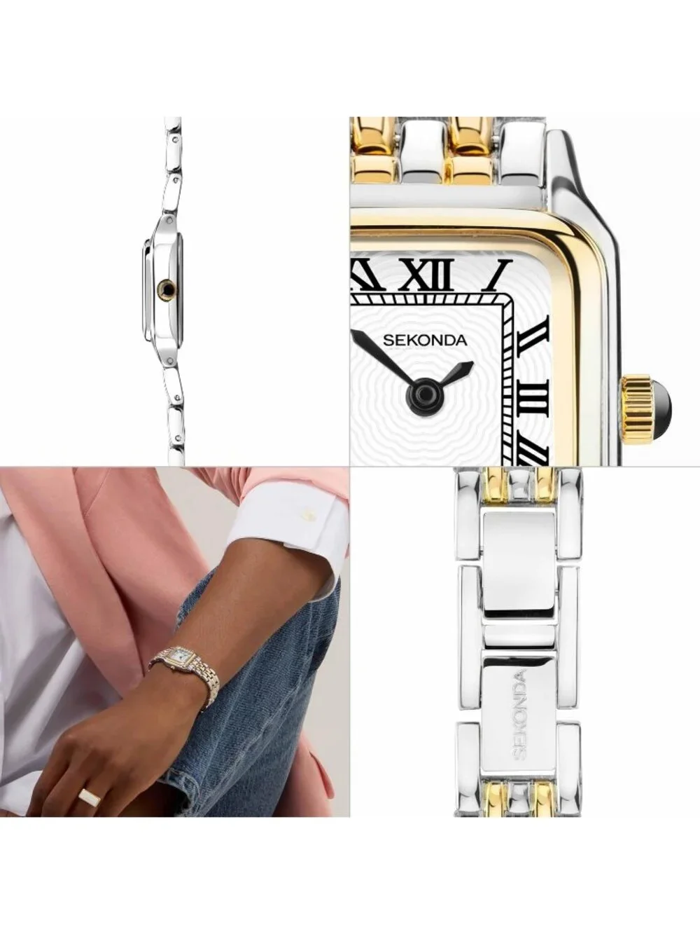 Women's Gold Two Tone 20mm Quartz Analogue Display and Alloy Strap Wrist Watches
